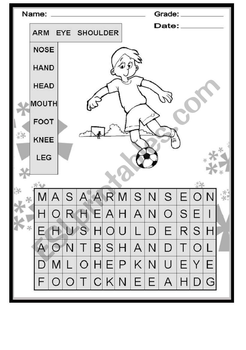 Activity about Body Parts worksheet