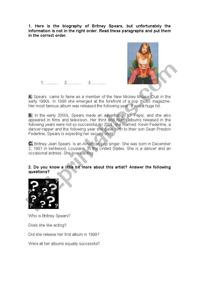 Read and answer worksheet