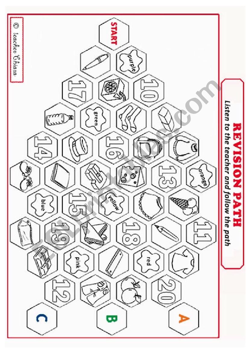 Revision Path worksheet