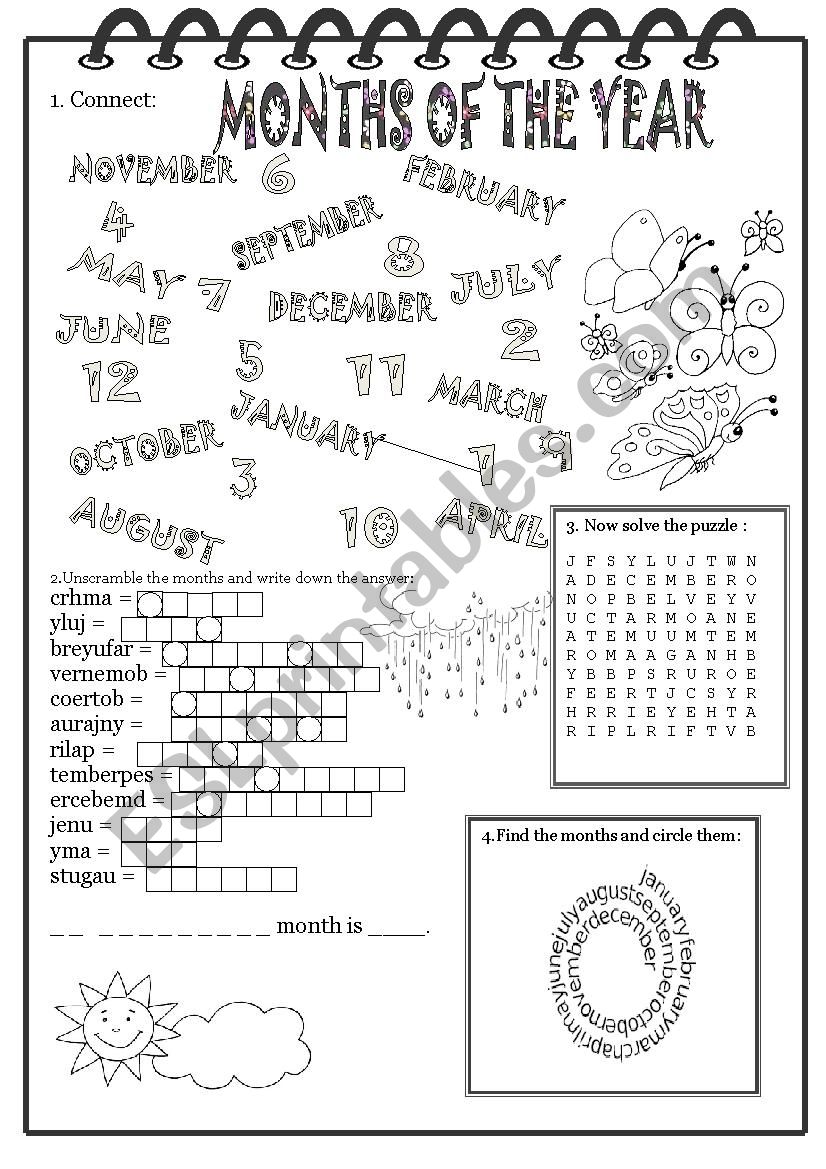 Months of the Year worksheet