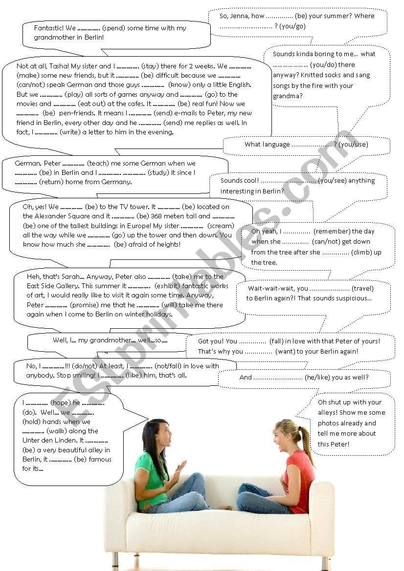 A trip to Berlin (all tenses) worksheet