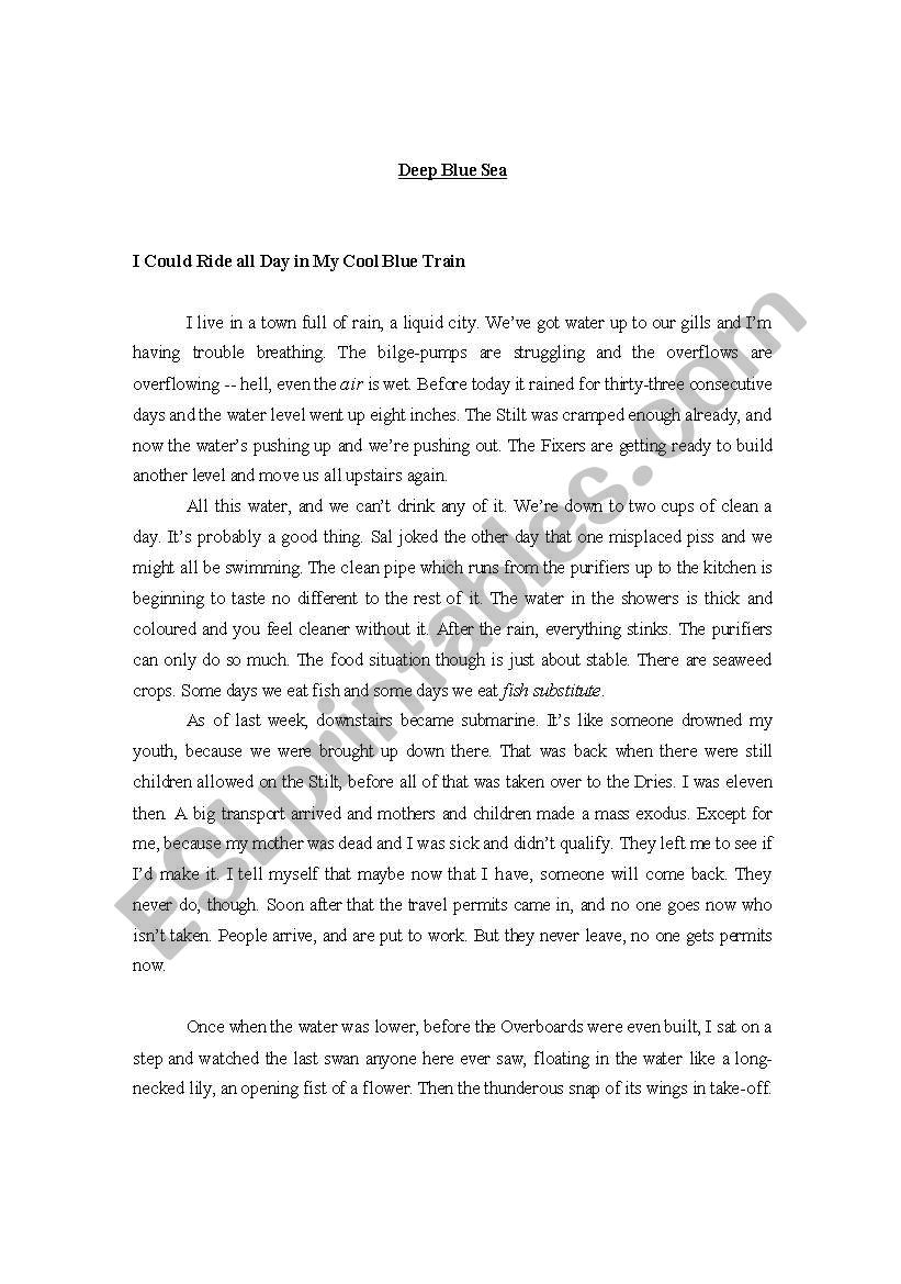 a short story  worksheet