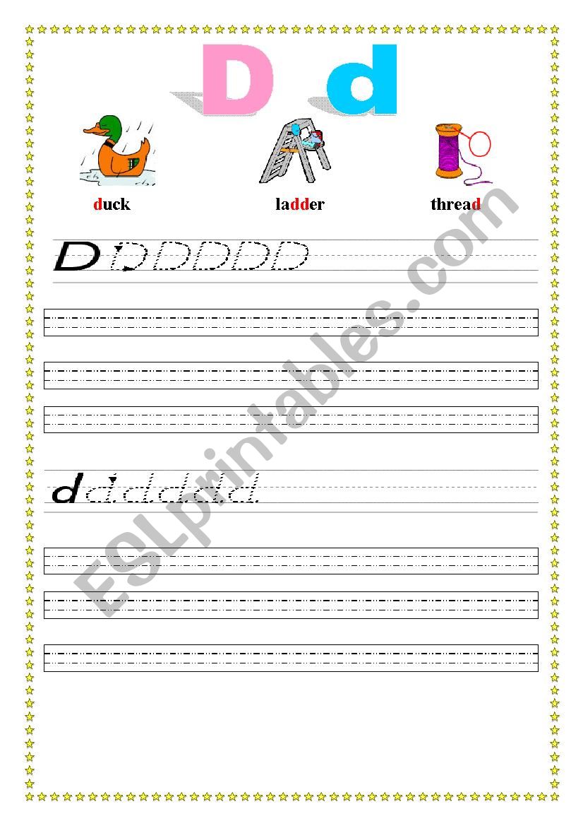 Alphabet Dd worksheet