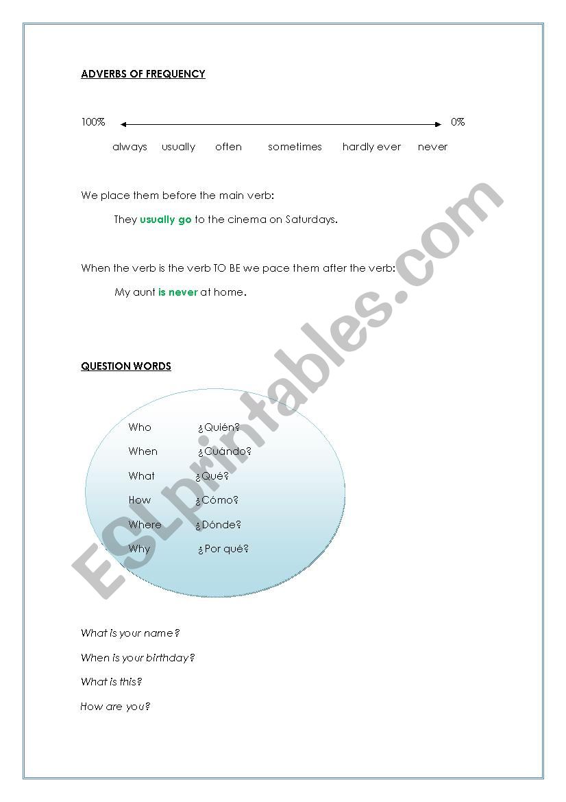 Present simple 2 worksheet