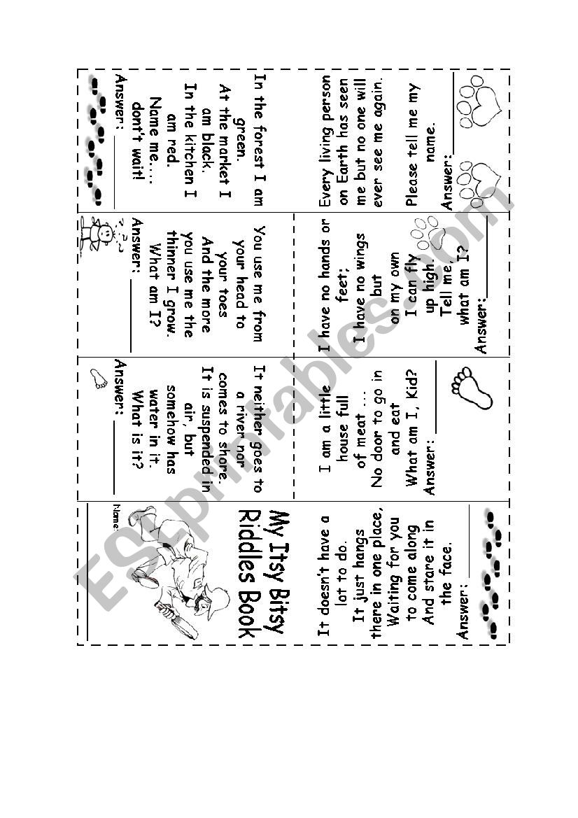 Riddle Mini Book worksheet