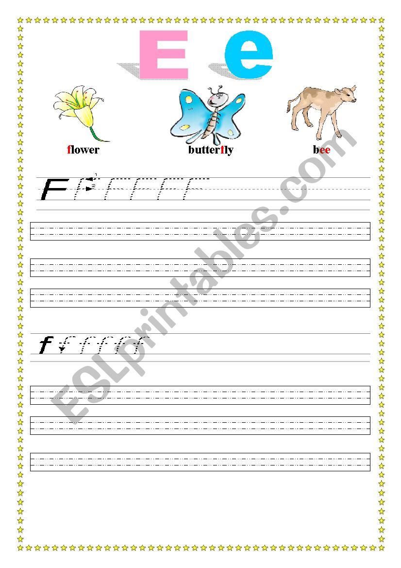 Alphabet Ff worksheet
