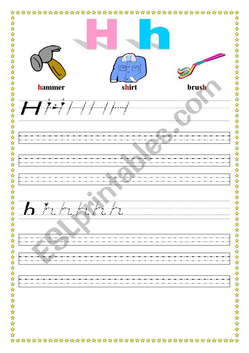 Alphabet  Hh worksheet