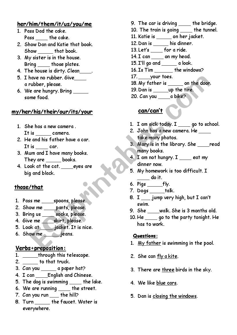 grade two exam paper worksheet