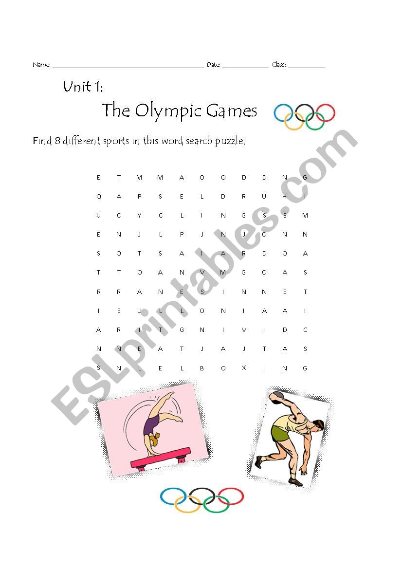 Olympic Games worksheet