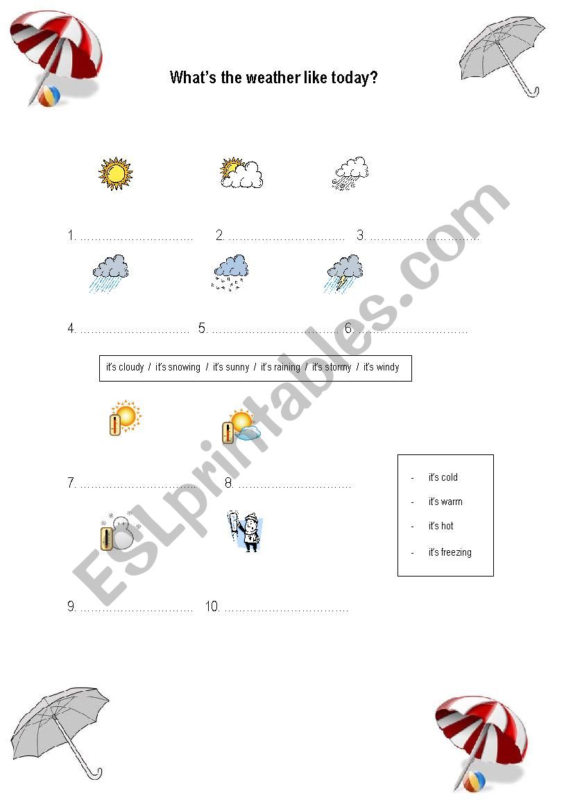 whats the weather like ? worksheet