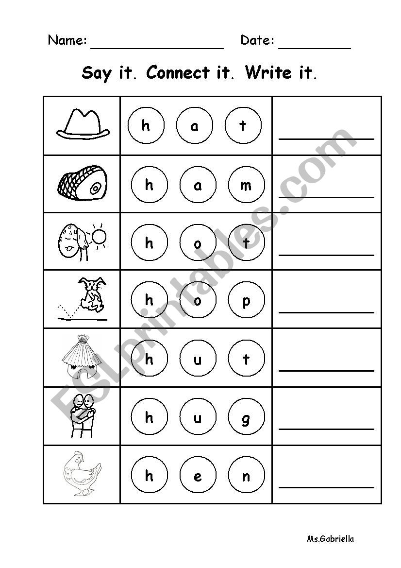 Phonics h worksheet worksheet