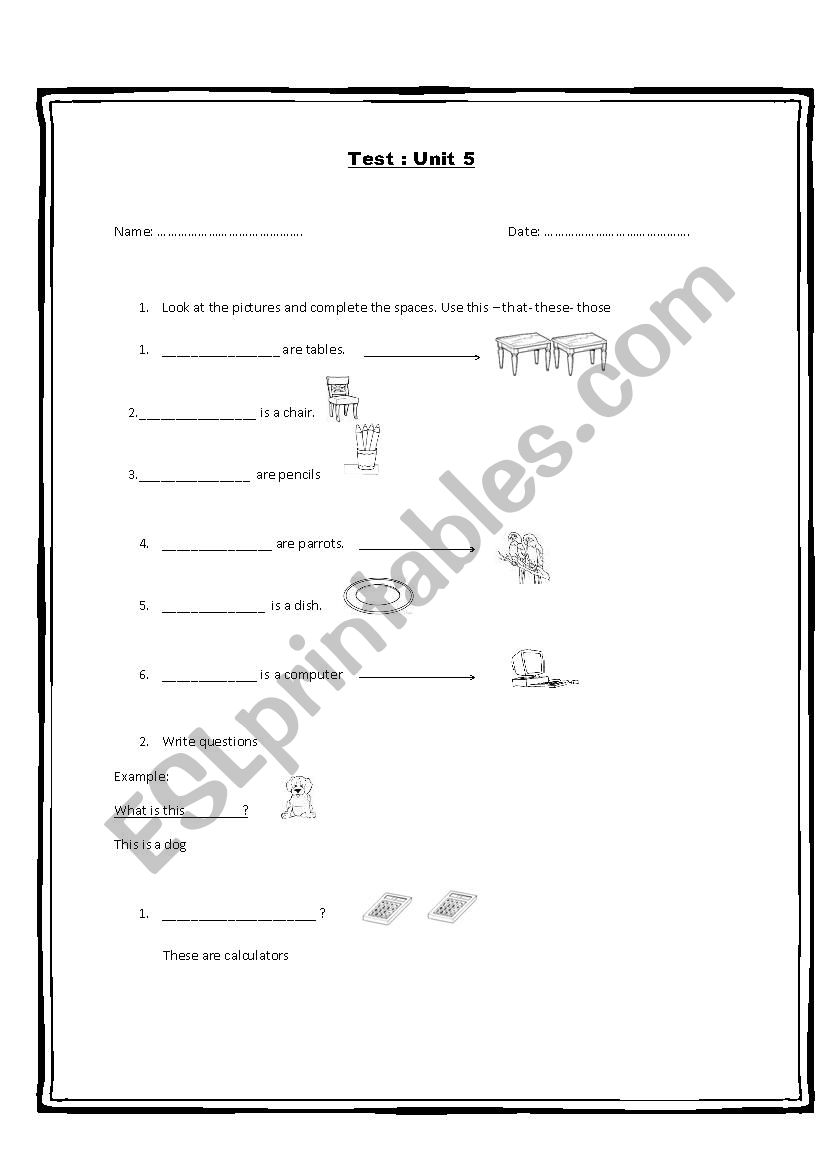 demonstrative adjectives - there is - there are- prepositions of place. Engage Starter UNIT 5r 