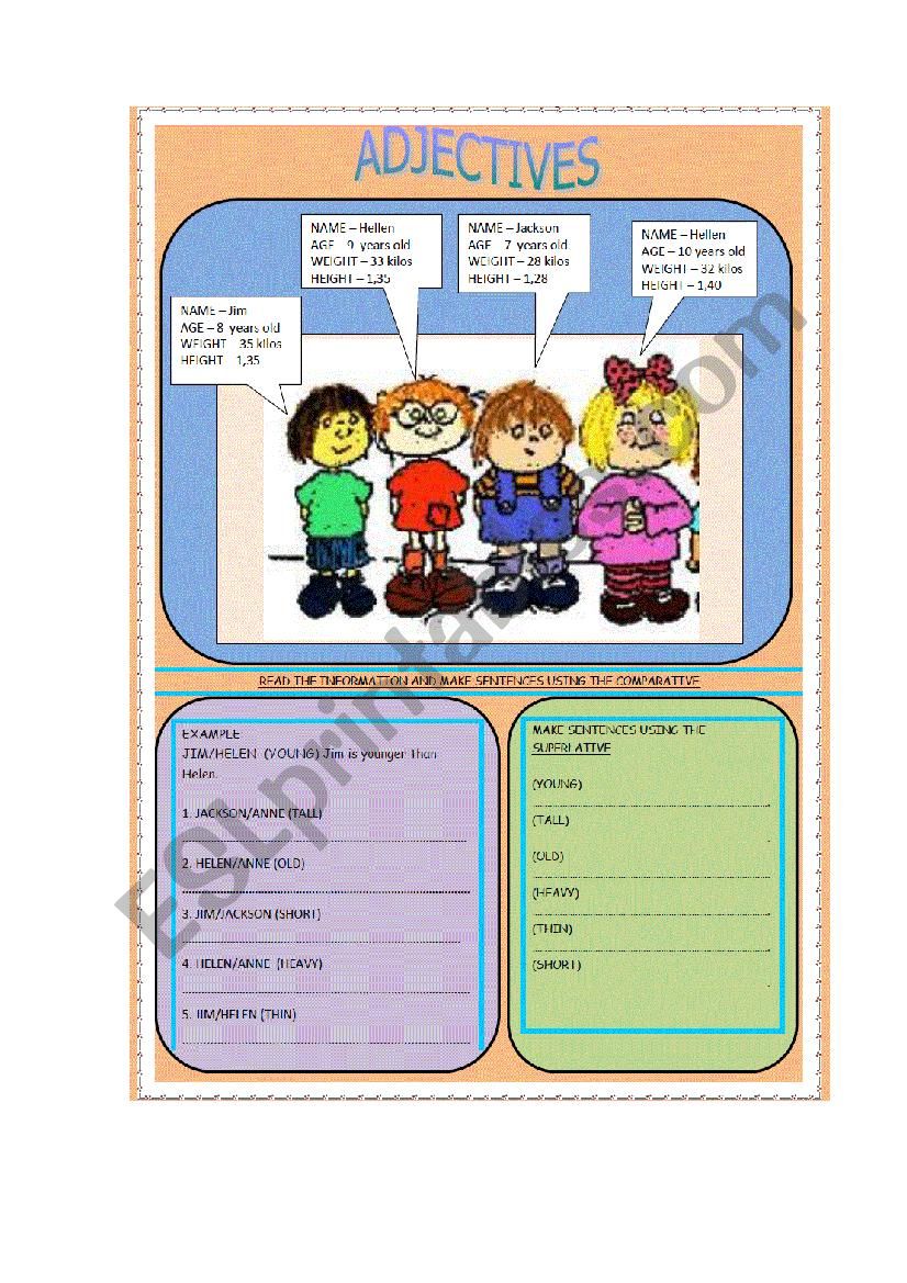 adjectives worksheet