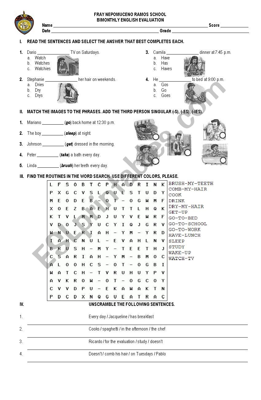 SIMPLE PRESENT worksheet