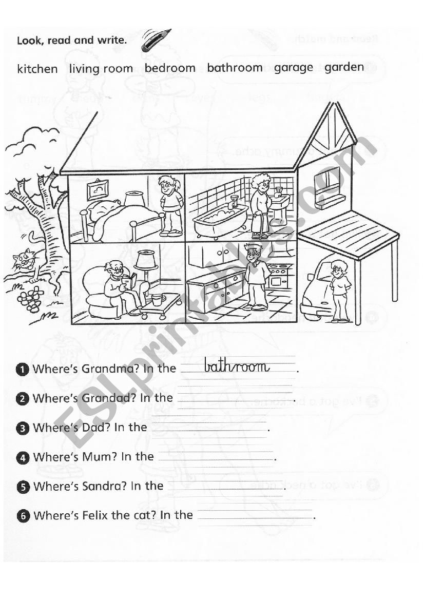 Places at home worksheet