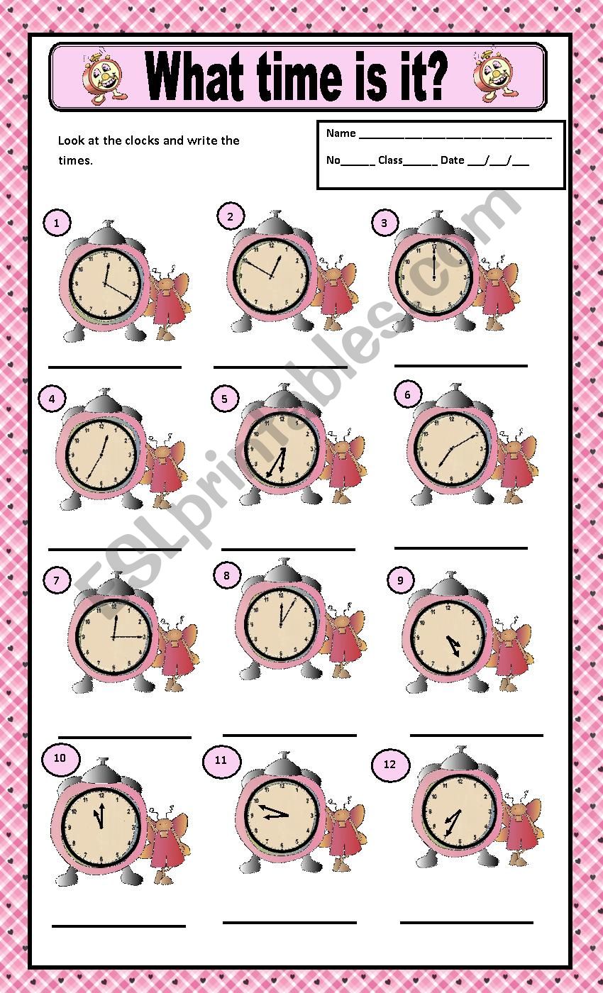 WHAT TIME IS IT? worksheet