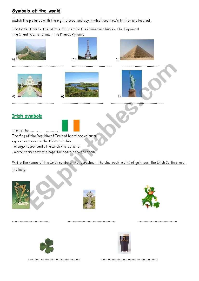 Symbols of the world + Ireland