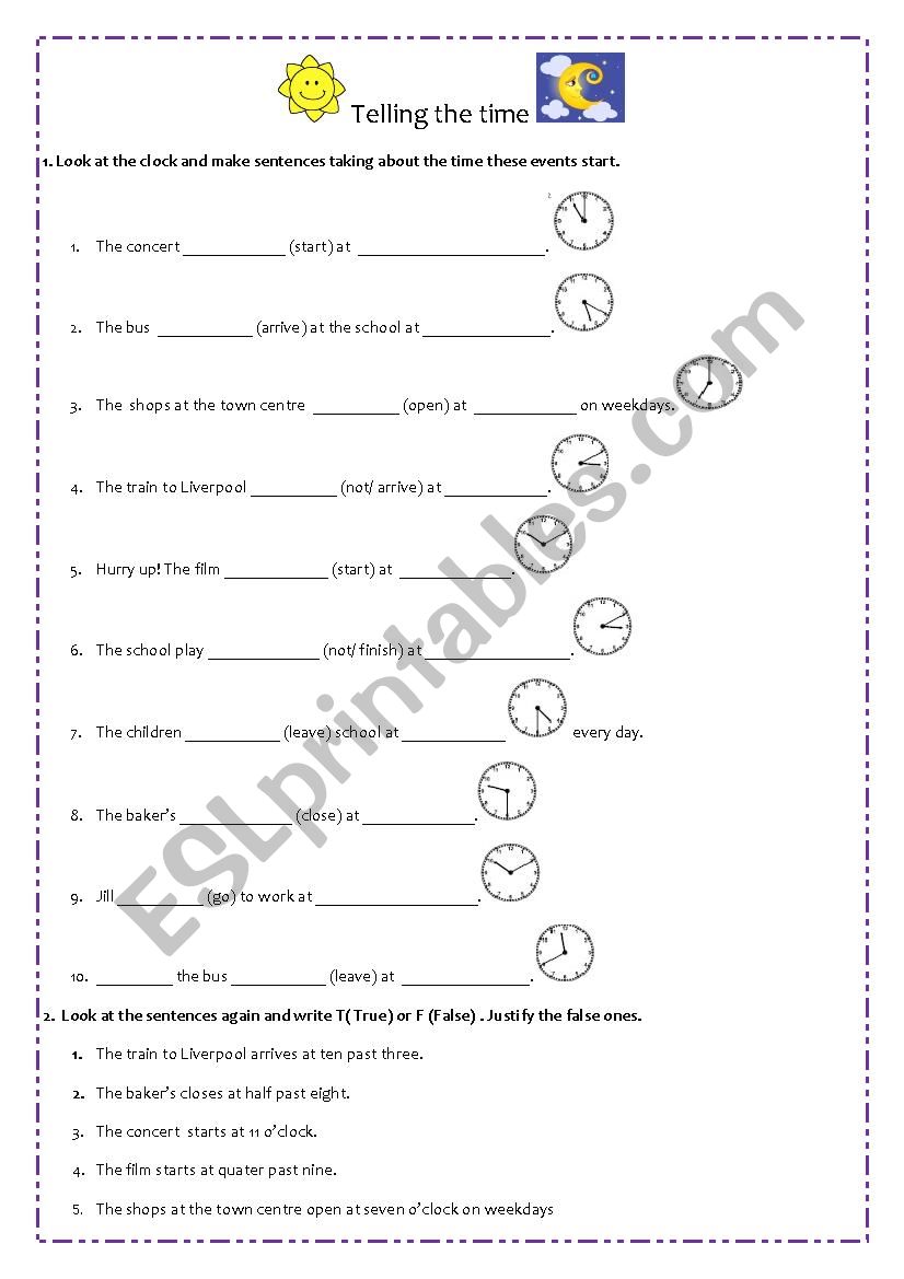 Telling the Time and Simple Present