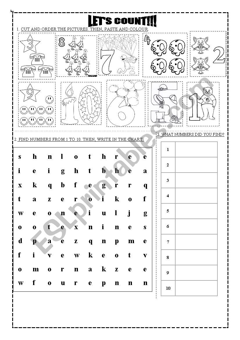 LETÂ´S COUNT! worksheet