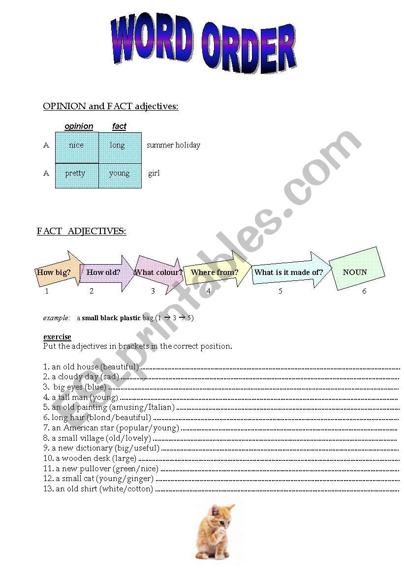 Word Order worksheet