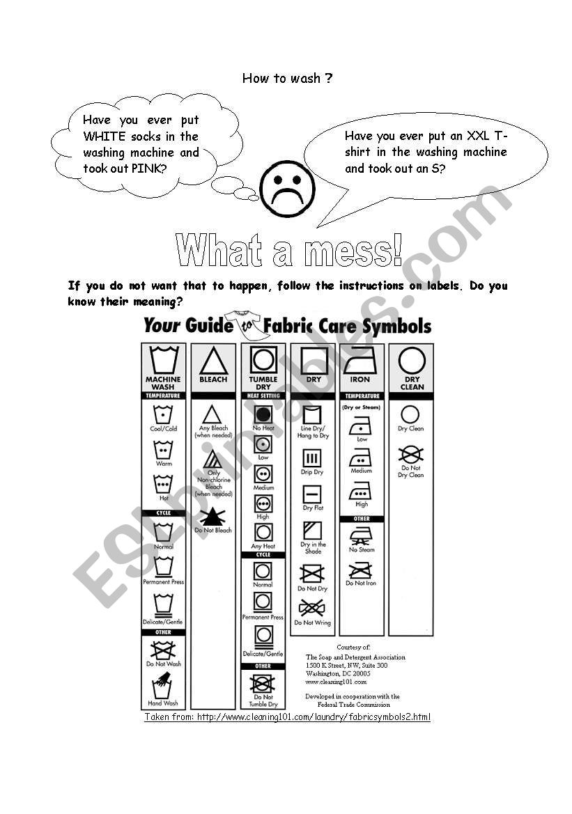 WASH AND CLEAN worksheet