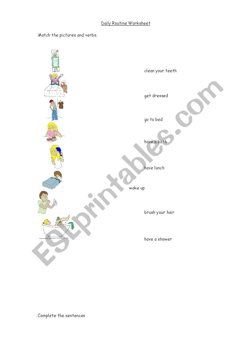 Daily Routine worksheet