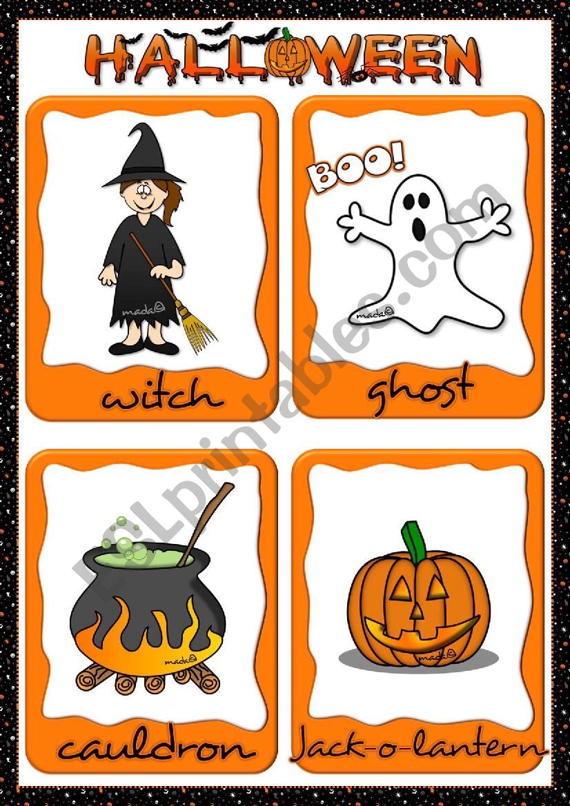 Halloween flashcards (1) worksheet