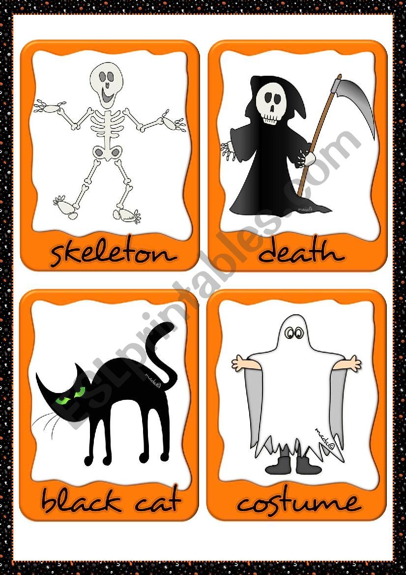 Halloween flashcards (2) worksheet