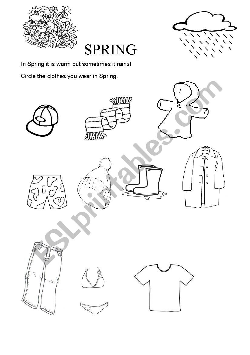 CLOTHES IN SPRING worksheet