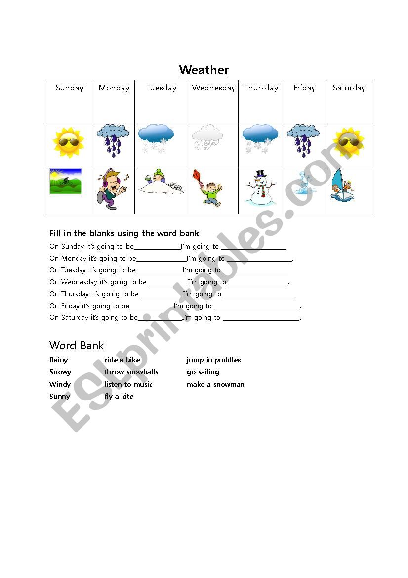 Weather worksheet