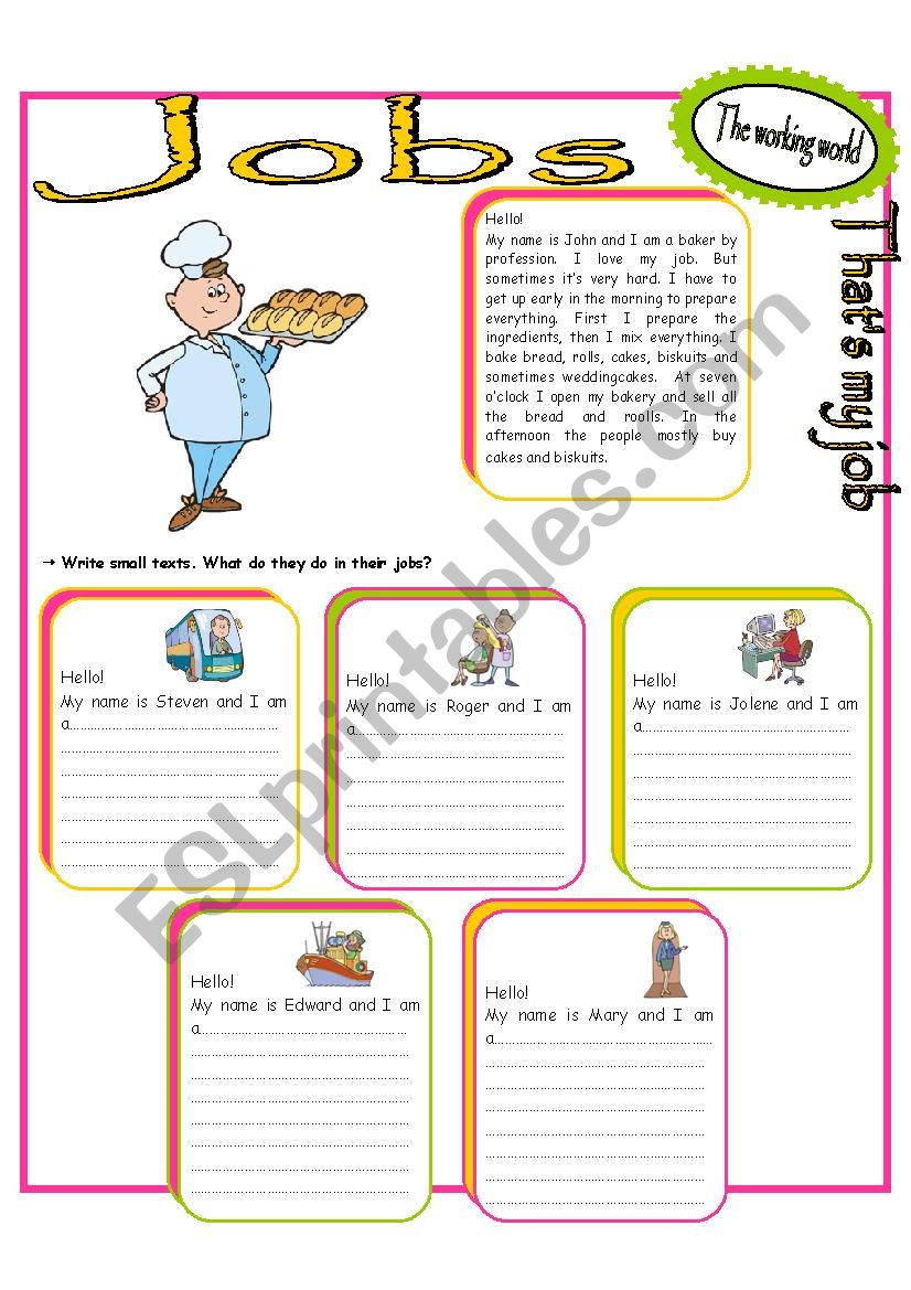 ThatÂ´s my job worksheet