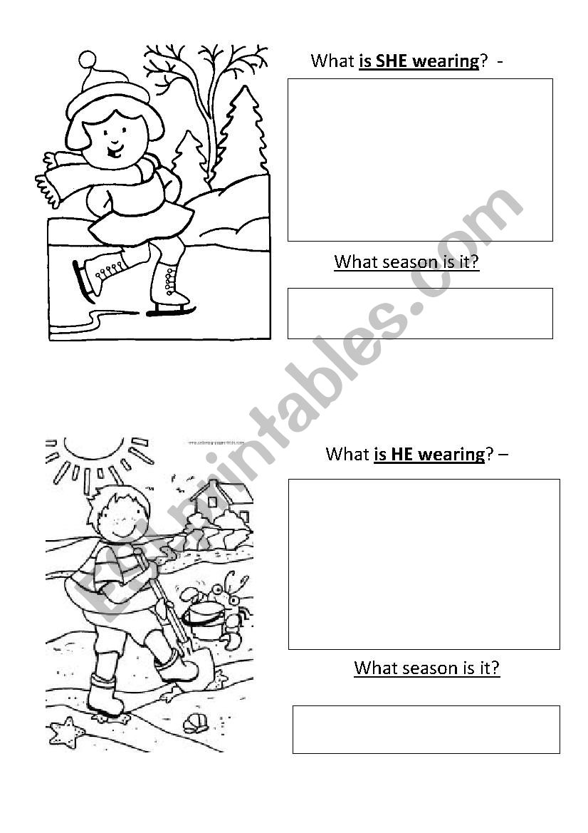 What is HE/SHE wearing? worksheet