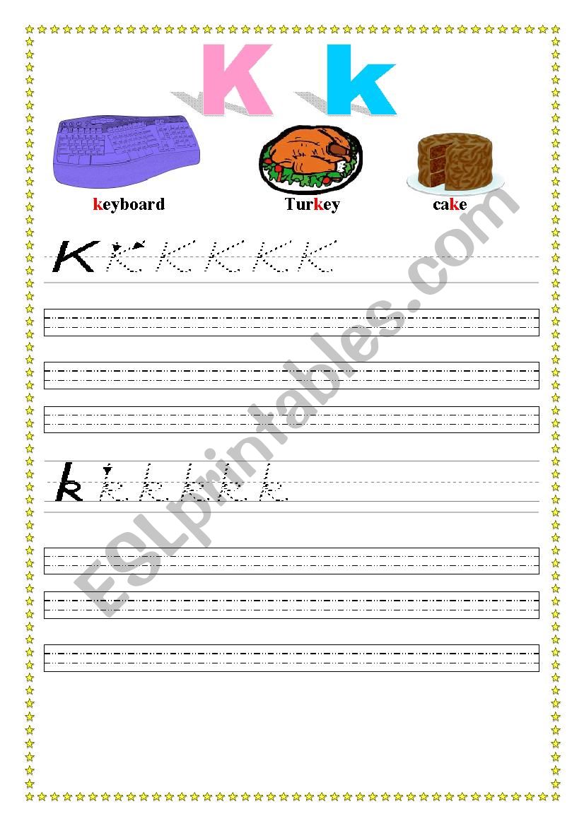 Alphabet Kk worksheet