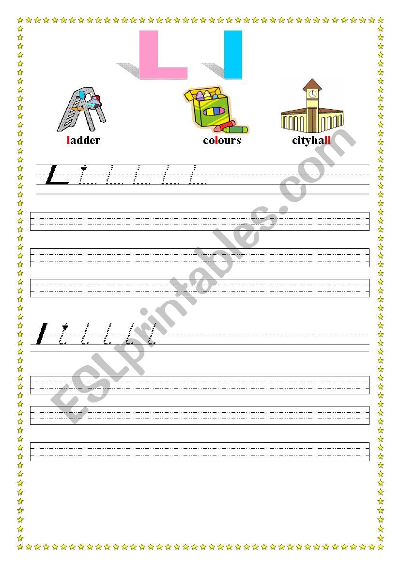Alphabet Ll worksheet