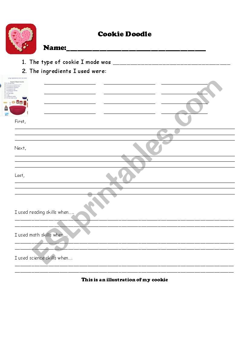 Cookie Doodle worksheet