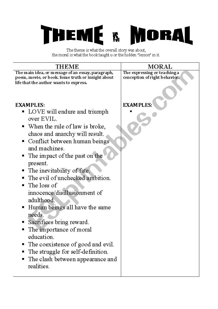 THEME ACTIVITY worksheet