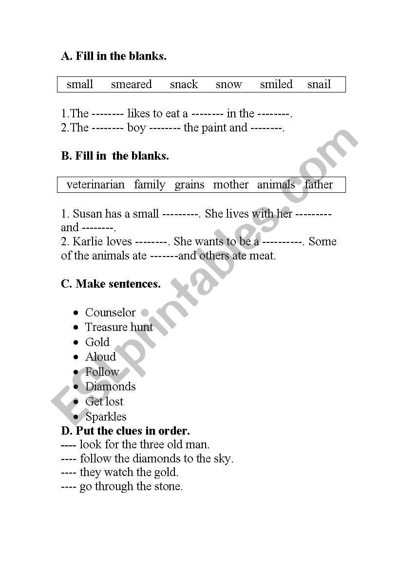 test worksheet