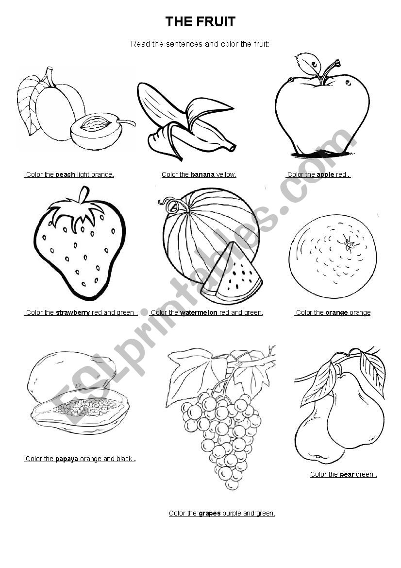 Fruit and Colors worksheet
