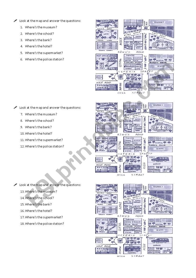 Where is...?  worksheet