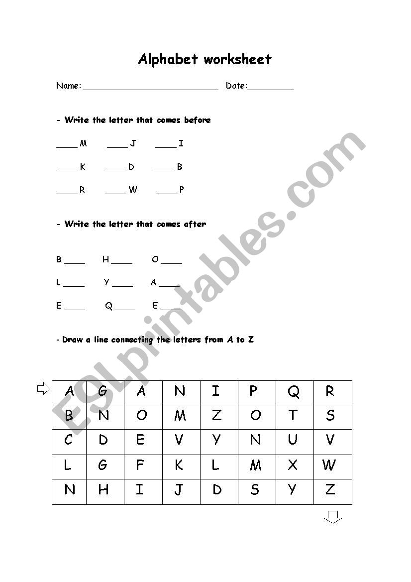 Alphabet worksheet  worksheet