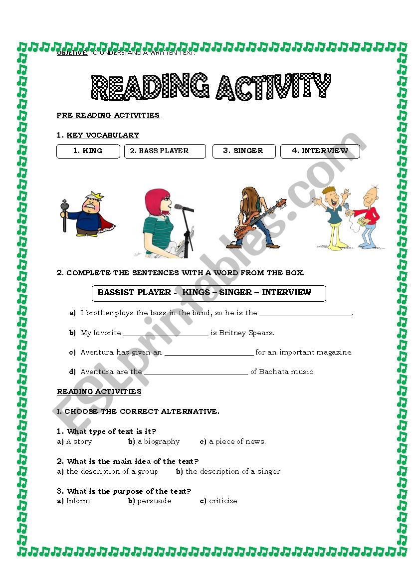 Reading Activity  worksheet