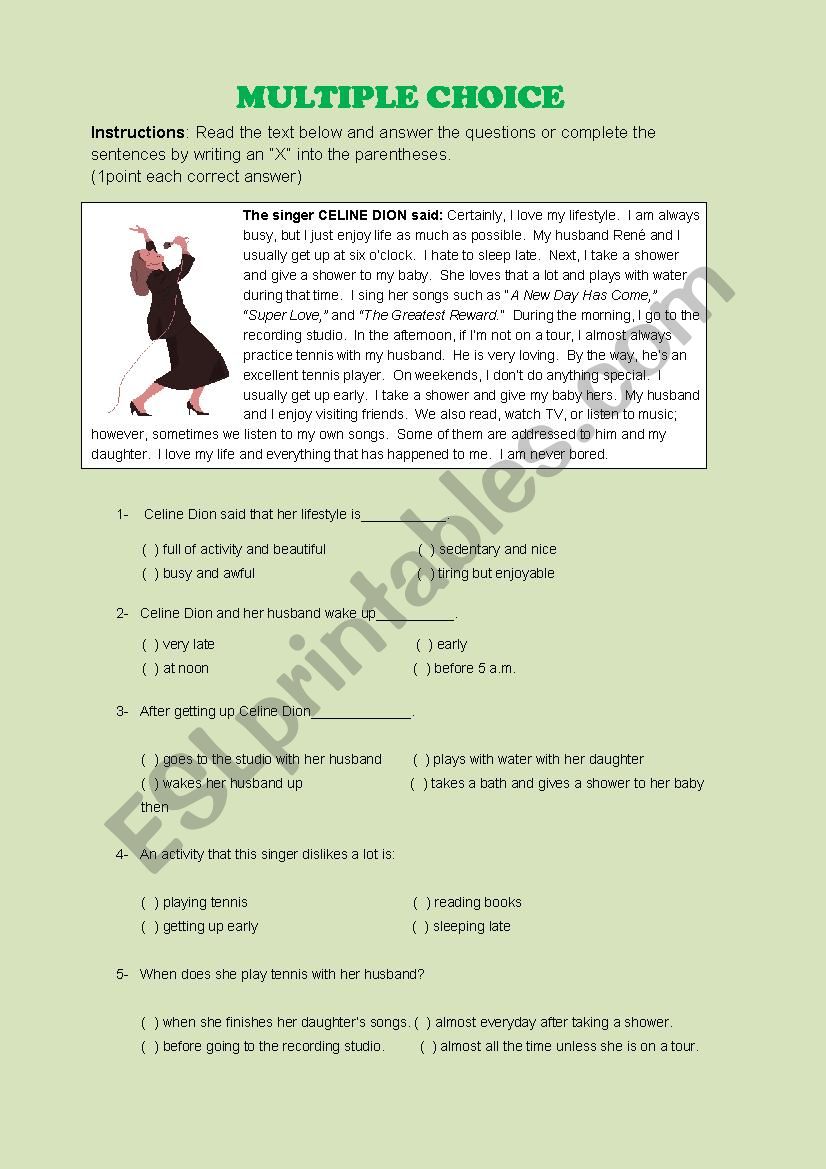 Multiple Choice Exercise about 