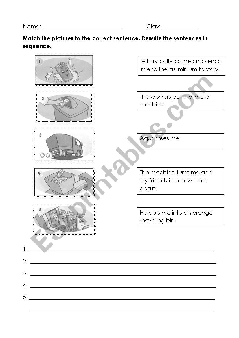 recycling a can 2 worksheet
