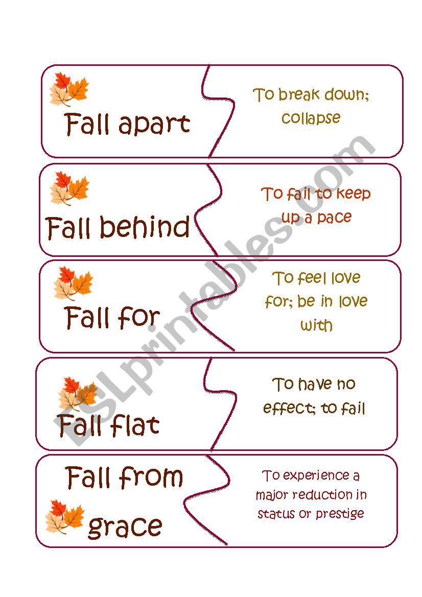 FALL phrasal verbs and expressions