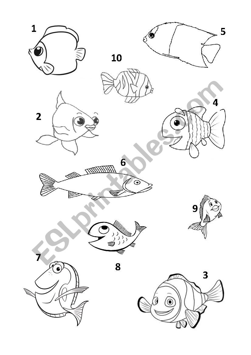 Colour the fish worksheet