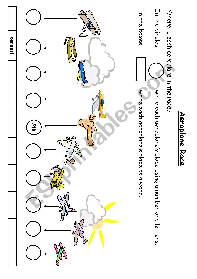 ordinal numbers worksheet