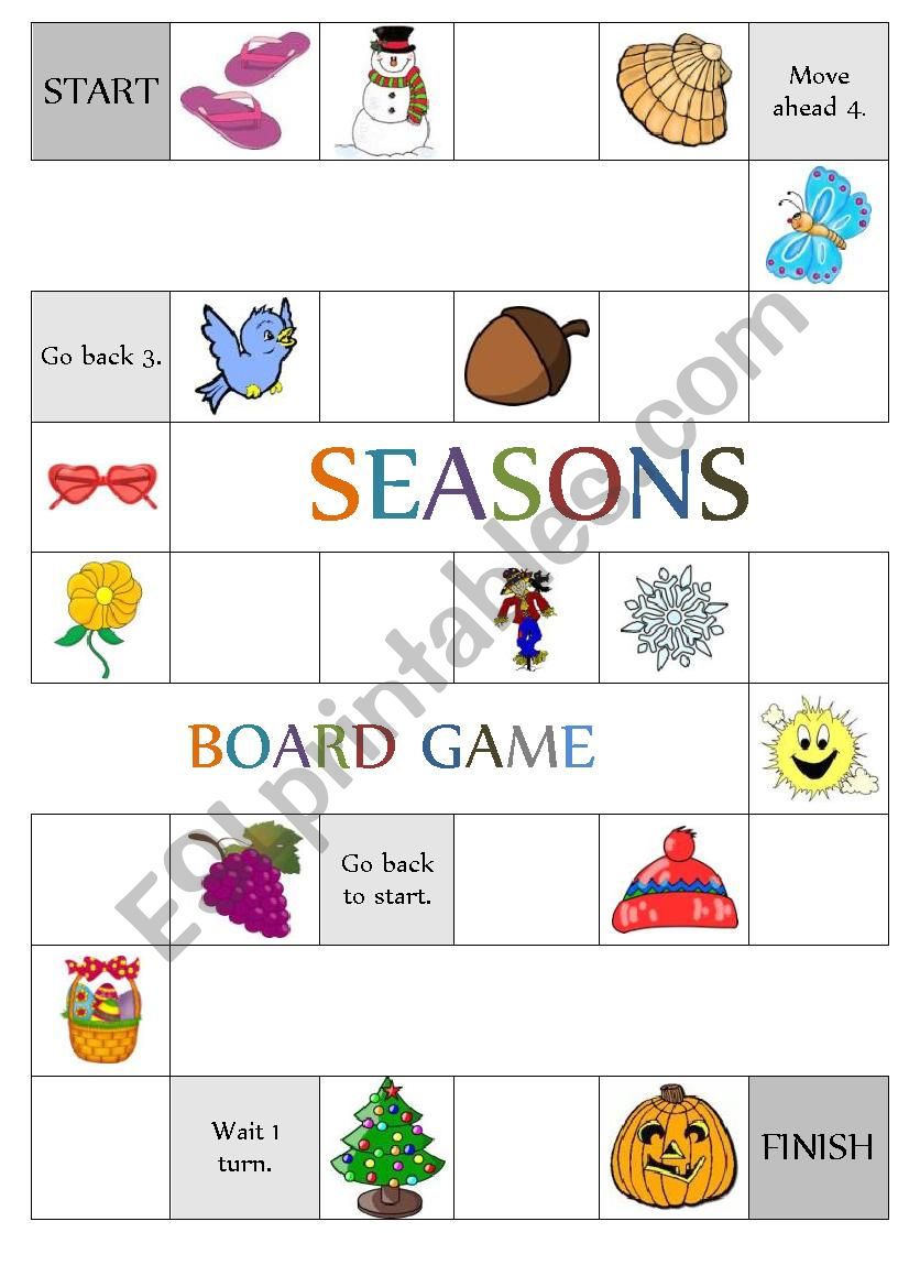 Seasons - Board Game worksheet