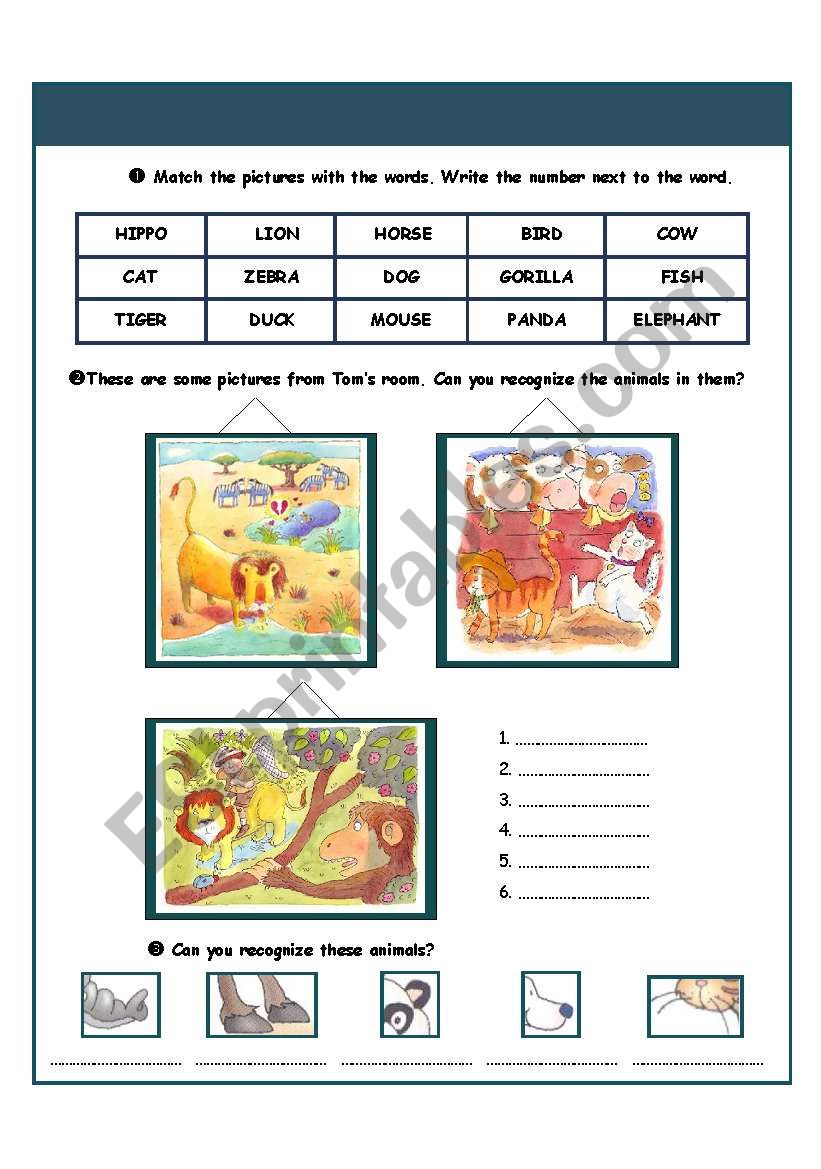 Animals - II part (tasks) worksheet