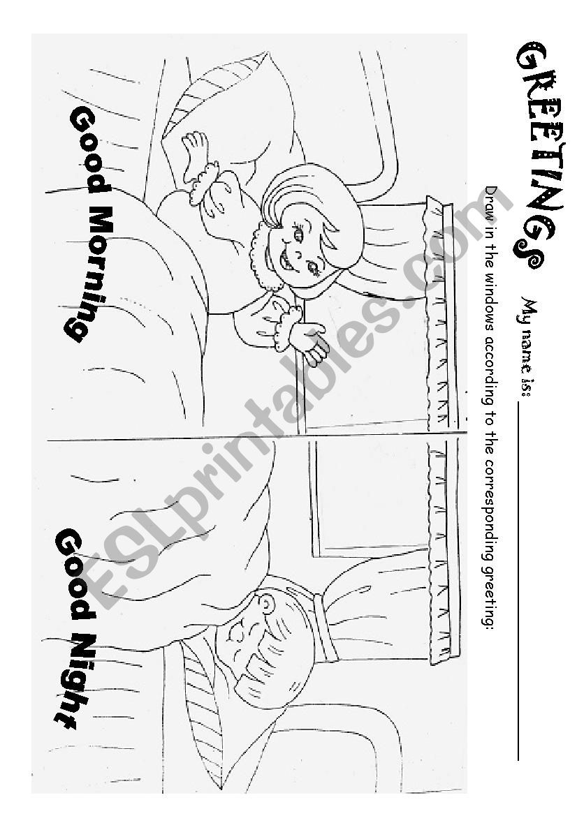 Greetings- kids worksheet