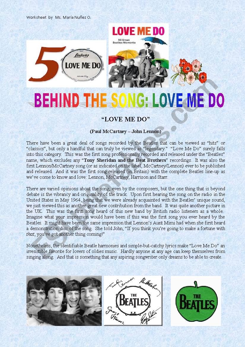 Reading comprehension Love Me Do - The Beatles